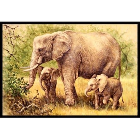 Carolines Treasures Carolines Treasures BDBA0112MAT Elephants by Daphne Baxter Indoor or Outdoor Mat; 18 x 27 BDBA0112MAT